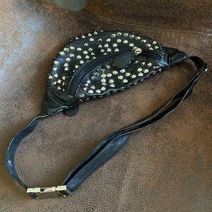 Faux leather Fanny pack with metal pyramid studs